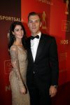 Amsterdam 19 december 2017 
Sportgala in de Rai. Sportman en sportvrouw van het jaar verkiezing. Lars Boom en partner Nike Timmermans