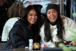 Amsterdam 14 december 2019
Joelle Gullit met een vriendin op de cornelis schuytstraat