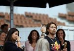 Amsterdam 4 juli 2021
Andre Hazes tijdens optreden Amsterdamse zomer in het olympisch stadion. Naast hem zijn nieuwe vriendin Anne Rose Zonneveld. ( toen nog niet zijn vriendin)