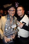 Ede 21 januari 2011
Finale van TVOH The voice of Holland in Ede gepresenteerd door Wendy v Dijk en Martijn Krabbe. Ben Saunders wint uiteindelijk. Ben met zijn broer
Peter Smulders bv