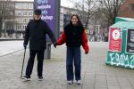 Amsterdam 8 januari 2022
Theo Heuft met zijn partner Monique  op straat in Amsterdam zuid