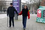 Amsterdam 8 januari 2022
Theo Heuft met zijn partner Monique  op straat in Amsterdam zuid
