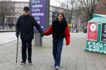 Amsterdam 8 januari 2022
Theo Heuft met zijn partner Monique  op straat in Amsterdam zuid