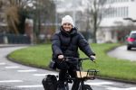Amsterdam 4 januari 2023
Caroline Tensen op haar electrische v Moof fiets in Amsterdam zuid.