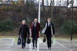 Amsterdam 22 december 2022
Jelle Brandt Corstius op weg naar de rechtbank voor rechtszaak met Gijs v Dam