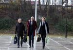 Amsterdam 22 december 2022
Jelle Brandt Corstius op weg naar de rechtbank voor rechtszaak met Gijs v Dam