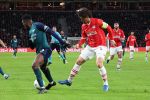 Eindhoven, 12 December 2023
Voorronde Champions League Seizoen 2023-2024
PSV-Arsenal FC , eindstand 1-1
Andre Ramalho in duel met Eddie Nketiah
