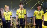 Amsterdam 21 december 2023
Presentatie nieuwe ploeg Visma Lease a Bike bij Move in Amsterdam. Fem v Empel Wout v Aert en Olav Kooij