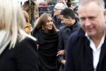Amsterdam 13 december 2023
Uitvaart dienst Cilly Dartell in de Duif in Amsterdam. Patty Brard met partner Bart Ettekoven