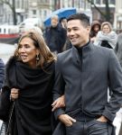Amsterdam 13 december 2023
Uitvaart dienst Cilly Dartell in de Duif in Amsterdam. Patty Brard met partner Bart Ettekoven
