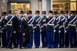Amsterdam 10 december 2024
Staatsbezoek Portugal Koningin Maxima, president van Portugal Marcelo Rebelo de Sousaen  Koning Willem-Alexander bij paleis op de dam.