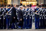 Amsterdam 10 december 2024
Staatsbezoek Portugal Koningin Maxima, president van Portugal Marcelo Rebelo de Sousaen  Koning Willem-Alexander bij paleis op de dam.