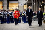 Amsterdam 10 december 2024
Staatsbezoek Portugal Koningin Maxima, president van Portugal Marcelo Rebelo de Sousaen  Koning Willem-Alexander bij paleis op de dam.