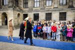 Amsterdam 10 december 2024
Staatsbezoek Portugal Koningin Maxima, president van Portugal Marcelo Rebelo de Sousaen  Koning Willem-Alexander bij paleis op de dam.