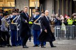 Amsterdam 10 december 2024
Staatsbezoek Portugal Koningin Maxima, president van Portugal Marcelo Rebelo de Sousaen  Koning Willem-Alexander bij paleis op de dam.
