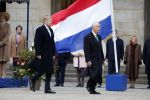 Amsterdam 10 december 2024
Staatsbezoek Portugal Koningin Maxima, president van Portugal Marcelo Rebelo de Sousaen  Koning Willem-Alexander bij paleis op de dam.