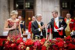 Amsterdam 10 december 2024
Staatsbezoek Portugal Koningin Maxima, president van Portugal Marcelo Rebelo de Sousaen  Koning Willem-Alexander bij paleis op de dam. Ook prinses Amalia is aanwezig bij het staatsbanket.