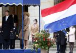 Amsterdam 10 december 2024
Staatsbezoek Portugal Koningin Maxima, president van Portugal Marcelo Rebelo de Sousaen  Koning Willem-Alexander bij paleis op de dam.
