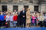 Amsterdam 10 december 2024
Staatsbezoek Portugal Koningin Maxima, president van Portugal Marcelo Rebelo de Sousaen  Koning Willem-Alexander bij paleis op de dam.