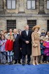 Amsterdam 10 december 2024
Staatsbezoek Portugal Koningin Maxima, president van Portugal Marcelo Rebelo de Sousaen  Koning Willem-Alexander bij paleis op de dam.