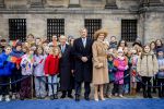 Amsterdam 10 december 2024
Staatsbezoek Portugal Koningin Maxima, president van Portugal Marcelo Rebelo de Sousaen  Koning Willem-Alexander bij paleis op de dam.