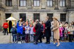 Amsterdam 10 december 2024
Staatsbezoek Portugal Koningin Maxima, president van Portugal Marcelo Rebelo de Sousaen  Koning Willem-Alexander bij paleis op de dam.