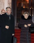 Amsterdam 11 december 2024
Koningspaar Koning Willem Alexander Koningin Maxima  bij contraprestatie Portugese staatsbezoek, Piet Hein Donner met zijn vrouw
