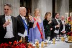 Amsterdam 10 december 2024
Staatsbezoek Portugal Koningin Maxima, president van Portugal Marcelo Rebelo de Sousaen  Koning Willem-Alexander bij paleis op de dam. Ook prinses Amalia is aanwezig bij het staatsbanket.