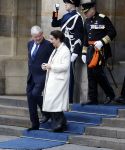 Amsterdam 11 december 2025
 Koning Willem-Alexander en koningin Maxima verwelkomende president van Finland Alexander Stubb met zijn echtgenote Suzanne Innes-Stubb op de Dam op de eerste dag van een tweedaags staatsbezoek aan Nederland. Femke Halsema en Jan v Zanen