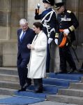 Amsterdam 11 december 2025
 Koning Willem-Alexander en koningin Maxima verwelkomende president van Finland Alexander Stubb met zijn echtgenote Suzanne Innes-Stubb op de Dam op de eerste dag van een tweedaags staatsbezoek aan Nederland. Femke Halsema en Jan v Zanen