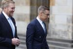 Amsterdam 11 december 2025
 Koning Willem-Alexander en koningin Maxima verwelkomende president van Finland Alexander Stubb met zijn echtgenote Suzanne Innes-Stubb op de Dam op de eerste dag van een tweedaags staatsbezoek aan Nederland. Ministers