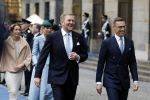 Amsterdam 11 december 2025
 Koning Willem-Alexander en koningin Maxima verwelkomende president van Finland Alexander Stubb met zijn echtgenote Suzanne Innes-Stubb op de Dam op de eerste dag van een tweedaags staatsbezoek aan Nederland