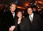8 januari 1998
Nieuwjaarsreceptie Radio Noordzee/Uitgeverij Strengholt
Op de foto v.l.n.r.: Gerard Joling, Belinda Anholt en George Davis