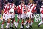 Eindhoven, 2 februari 1999
Blijdschap bij de psv-ers Arnold Bruggink,Ruud v Nistelrooy, Bjorn v d Doelen en Andre Ooijer