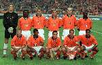 5 juni 1998
Nederland-Nigeria, eindstand 5-1
Op d e foto v.l.n.r. gehurkt: Arthur Numan, Aron winter,Marc Overmars, Frank de Boer en Patrick Kluivert.
Achterste rij: Edwin v d Sar, Clarence Seedorf, Phillip Cocu,Ronald de Boer, Jaap Stam en Jerry Haisselbank