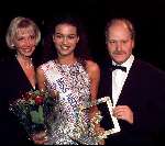 Henk Geels met zijn vrouw en Miss Nederland