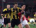 Eindhoven, 29 januari 2000
Wedstrijd om de Amstel Cup (1/8 finale), eindstand 0-2
Michel Kreek in duel met Ruud v Nistelrooy