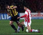 Eindhoven, 29 januari 2000
Wedstrijd om de Amstel Cup (1/8 finale), eindstand 0-2
Ruud v Nistelrroy in duel met Louis Laros