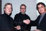 Bussum 14 januari 2000
Omroepman van het jaar bij Jan Tabak.
Unico   Glorie met Pieter Storms