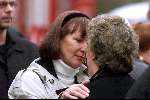 Hilversum 4 januari 2001
Begrafenis man Sjoukje Dijkstra.
Sjoukje Dijkstra met Joan Haanappel.