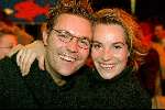 Amsterdam  1 janari 2002
Nieuwjaarsfeest Staatsloterijshow in de beurs van Berlage.
Fleur v d Kieft en Mike Starink
