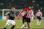 Eindhoven 30 januari 2002
PSV-Feyenoord voor de KNVB Beker
Jan Vennegoor of Hesselink en Ono