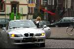Amsterdam 18 januari 2003
Bridget Maasland met BMW cabrio