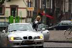 Amsterdam 18 januari 2003
Bridget Maasland met BMW cabrio