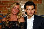 Amsterdam 1 januari 2003
Nieuwjaarsreceptie Staatsloterij in beurs v berlage.
Ingrid de Bruijn met Wilfred Genee