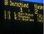 Munchen, 25 juni 1988 Finale Europees Kampioenschap 1988 Duitslan-Nederland 1-2
21 Juni 1988 Scorebord
