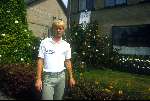 Peter Winnen voor zijn huis in Venray na de Tour de France van 1983