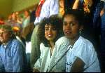Sylvia Kieft en Carmen Rijkaard tijdens het Europees Kampioenschap in 1988