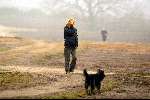 Hilversum 18 januari 2003
Wendy v Dijk wandelend met hond op de heide
Veel problemen met Xander de Buisonje