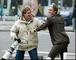 Amsterdam 26 januari 2004
Opnames film GAY. Fotograaf Edwin Smulders heeft ruzie met Hugo Metsers III
Lachend na de opnames